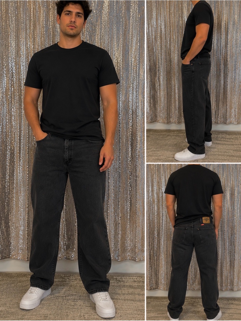 Vintage WRANGLER Men's Black Straight-Leg Jeans — Classic Casual Fit